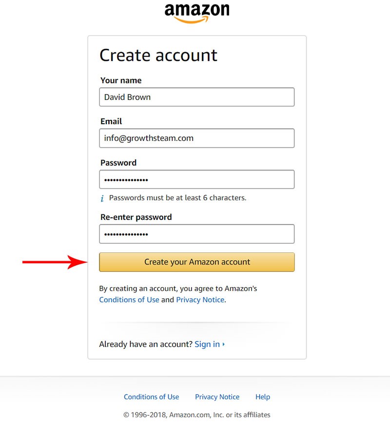 Create a free Amazon affiliate account - Step 3